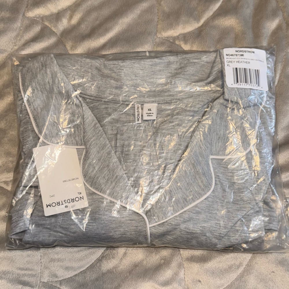 Nordstrom Gray Pajama Set Soft Knit Intimates - Picture 3 of 11